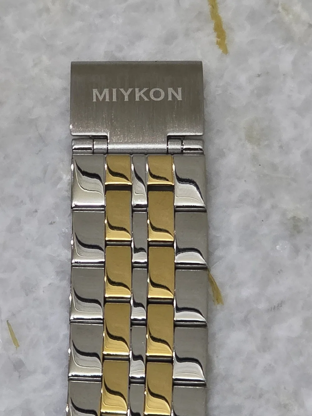 Miykon Two Tone Watch Gray Dial Stainless Steel Silver and Gold Unisex